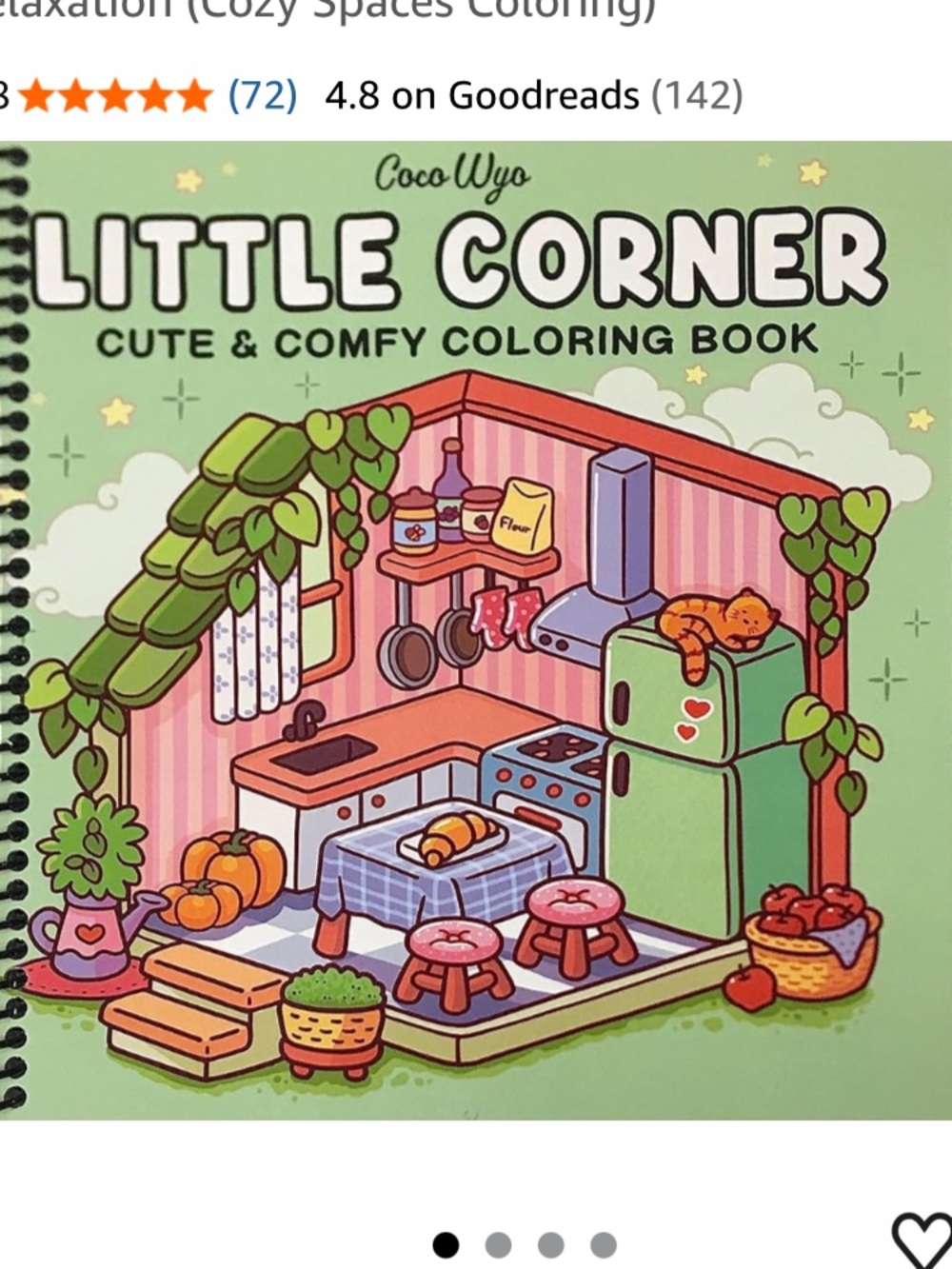 Coco Wyo Little Corner Coloring Book (Spiral Bound) & Sticker Set Green & Pink